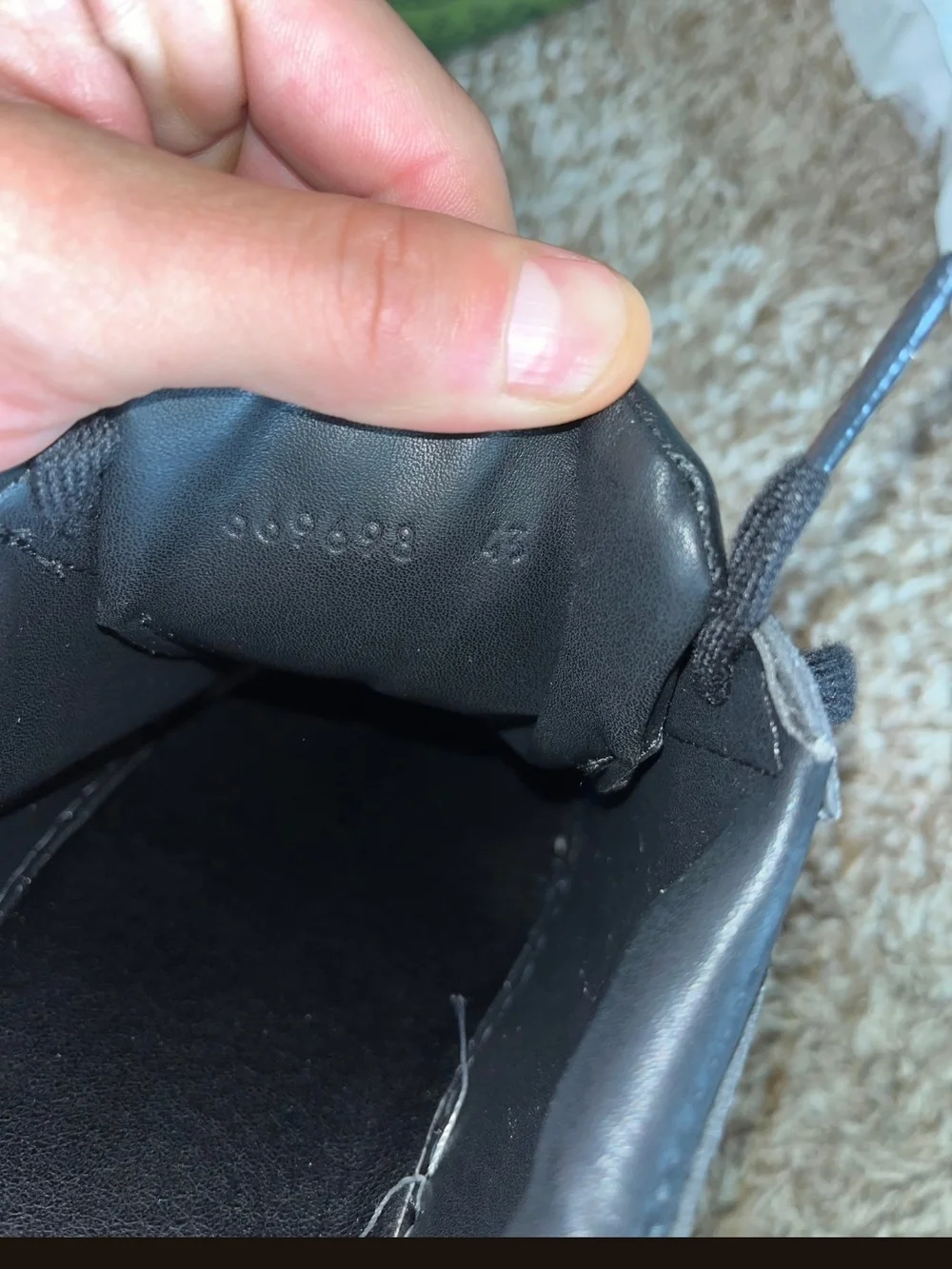 Gucci Men’s Black Leather Perforated Lace-Up Sneakers - Picture 5 of 6